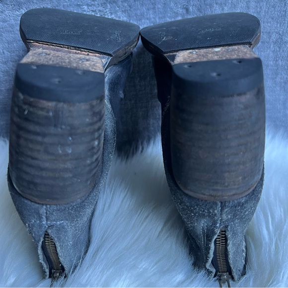 Bed Stu Arcane Boots Womens Sz 6.5 Gray Leather Ankle Zip Ruched Distressed Boho - Picture 11 of 15